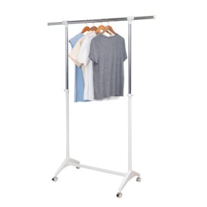 Mobile Expandable Garment Rack - White