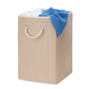 Resin Square Laundry Hamper with Handles - Natural