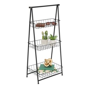 3-Tier Folding A-Frame Storage Caddy - Black