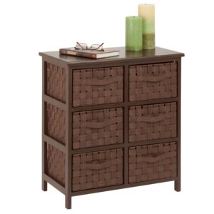 Woven 6-Drawer Storage Chest - Brown