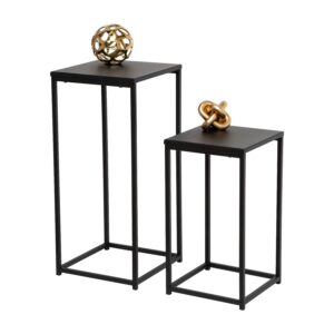 Square Nesting Accent Side Tables (Set of 2) - Black